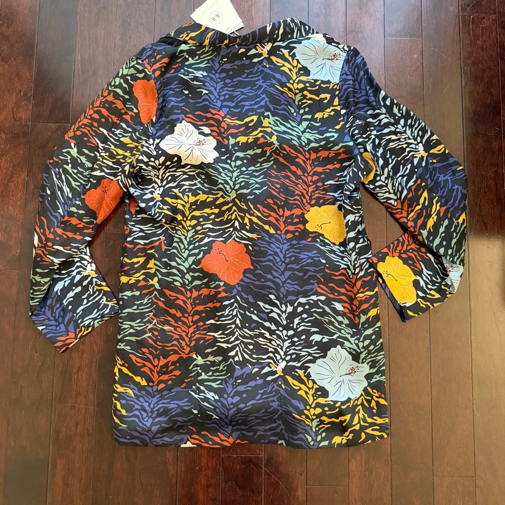Carolina K NWT Terra Blazer Size M Animal Print Lightweight Floral Colorful - Picture 5 of 7